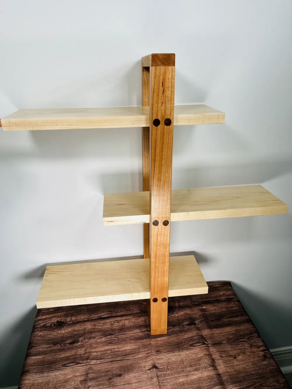 3-Tier Wall Shelf handmade by Wood Dust Creations